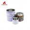 Empty metal round tin can tinplate cylinder container