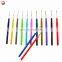 13 Muti-color  aluminium crochet hook set knitting needle with rubber all size