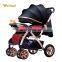 aluminium baby stroller with carrycot and carseat mim baby pushchair 3 in 1