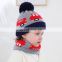 6 Months ~ 3 Years Old  Winter Baby Hat For Girls And Boys Scarf Suit Warm Soft Children Pom Hat Knitted Skullies Baby Beanie Ha