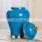 High Temperature Fired Blue Glazed Tall Ceramic Ginger Jars