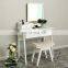 vanity dressing table Square Mirror Makeup Organizer Dressing Table 1 Large Drawer with Sliding Rails White