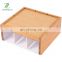 6 Compartments Bamboo Tea Bag Storage Organizer Bamboo Tea Bag Box with Clear Hinged Lid