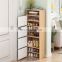 Modern Simple Design White And Wooden Shoe Cabinet
