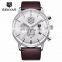 BENYAR 2720K in Stock Item Strap Wrist Watches Luxury Business Brand Date 3 Eyes Chronograph Leather 2019 Men's Alloy Analog