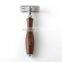 Classic Shaver Walnut Wood  Metal Handle Singe Blade Shaving Safety Razor