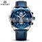 MEGIR 2074 Luxury Watch Relogio Masculino Blue Leather Business Quartz Watches Men Wrist Clock Creative Military Wristwatches