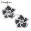 New Contrast Jewelry Fashion Black White Cubic Zirconia Flower Blossom Stud Earrings