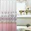100% polyester pink flower printed waterproof shower curtain