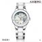 Top fashion high quality japan movt quartz custom valentine's watch alloy ceramic strap watch