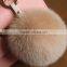 High Grade Personalized Real Racoon Fox Fur Pom Pom Metal Keychains