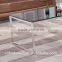 LIving room RB-1315 Modern black stoving varnish rectangular tempered glass coffee table with stainless steel tea table