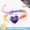Promotional Jewelry Adjustable Macrame Love Charm Bracelets