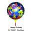 2016 happy birthday round shaped foil balloon cup stick shaped helium balloon for birthday party decoration