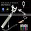 New foldable mini selfie stick with cable control for samrtphone