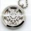 2016 New Arrival 316L Stainless Steel Snowflake Aromatherapy Essential Oils Diffuser Locket Necklace Pendant