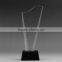 Oem logo design size optical glass TV show competetion award with yellow base K9 engraving crystal plaque trophy