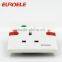 White ABS faceplate more 15A 3 pinmodular electrical sockets