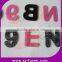 100%nylon pink hook and loop letters