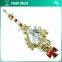 White Drop Pearl Diamond Shape Gold Metal Pin Rhinestone Brooches