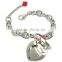 Lovely bear metal heart shape solid perfume container /lip gloss bracelet, various design, OEM designs accepted.<DHCA9014>