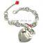 Metal heart shape rose pattern solid perfume container /lip gloss bracelet, various design, OEM designs accepted.<DHCA9002>