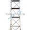 Moving aluminum scaffolding tower