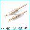 Braided 1m 3.5mm stereo 24k jack aux cable gold