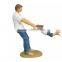 Father and Daughter Blue Jeans Swinging Resin Figurine