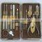 Snake Skin Pattern Print Golden Case 11pcs Stainless Steel Manicure Set