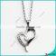 18" White Diamond Heart Pendant Necklace