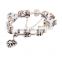 Metal Heart European Beads Glass Beads Snake Chain Charms Bracelet