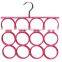 12 Holes Rubber Coated Metal Scarf Hanger, Scarf Organizer
