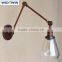 220V Iron Chrome Bar Dining Room Hotel Vintage Glass Wall Lamp Lighting