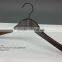 The HEAD deep color curved wooden hanger large size high quality top hanger for wholesale
