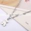 New modern model half wax rope half silver chain long necklace with bear pendant
