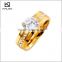 fashion wedding yellow gold plated silver ring with stone designs