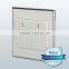 Wenzhou manufacturer pure white with silver ring 2 gang 2 way electric wall switch
