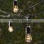 S14 String Light Company Vintage 48-Ft Outdoor Commercial String Lights with 24 Suspended Sockets and 24 Frosted S14 Bulbs