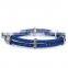 Mens genuine stingray leather bracelet inlay black zircon