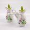 Set Of 2 Kitchen Flower Ceramic Vinegar Oil Pot Jar Container