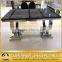 fashionable silver frame dining table with marble top