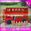 2017 Best design double decker wooden bus toy for kids W04A161-S