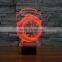 New Touch Clock 3D Night Light 7 Color Change LED Table Lamp Xmas Toy Gift