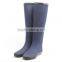 knee high fabric coating rubber rain boots