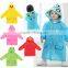 Eco-friendly children disposable plastic raincoat with cute cartoon logo