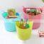 Large size Pink green Soft foldable plastic laundry basket with handle