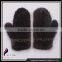 CX-A-60K Hand Knitted Elastic Genuine Women Mink Fur Gloves