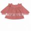 100% Cotton Gorgeous Plaid Print Blouse Flounced Shoulders baby Toddler Clothing Long Sleeve Baby Shirts Gathering Tops Girls