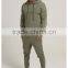 Khaki Men's Full Tracksuits 100% Cotton Raw Cut Gym Pullover Hoodie Tapered Jogger Pants Custom Tracksuit Tops and Bottms